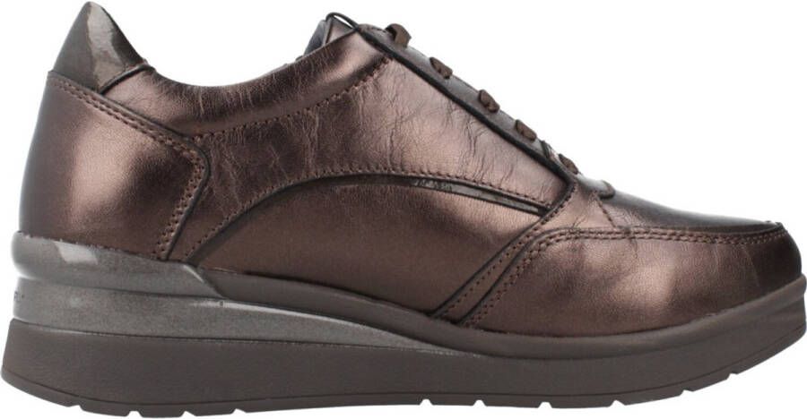 Stonefly Gelamineerde Rits Sneakers Crème Stijl