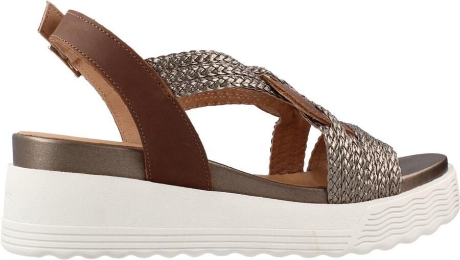 Stonefly Sandalen met sleehak 220895 Parky 24 Embossed Bron