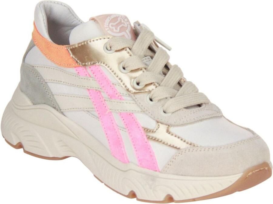 Stones and Bones Pokes Sneaker Offwhite Coral Fluo