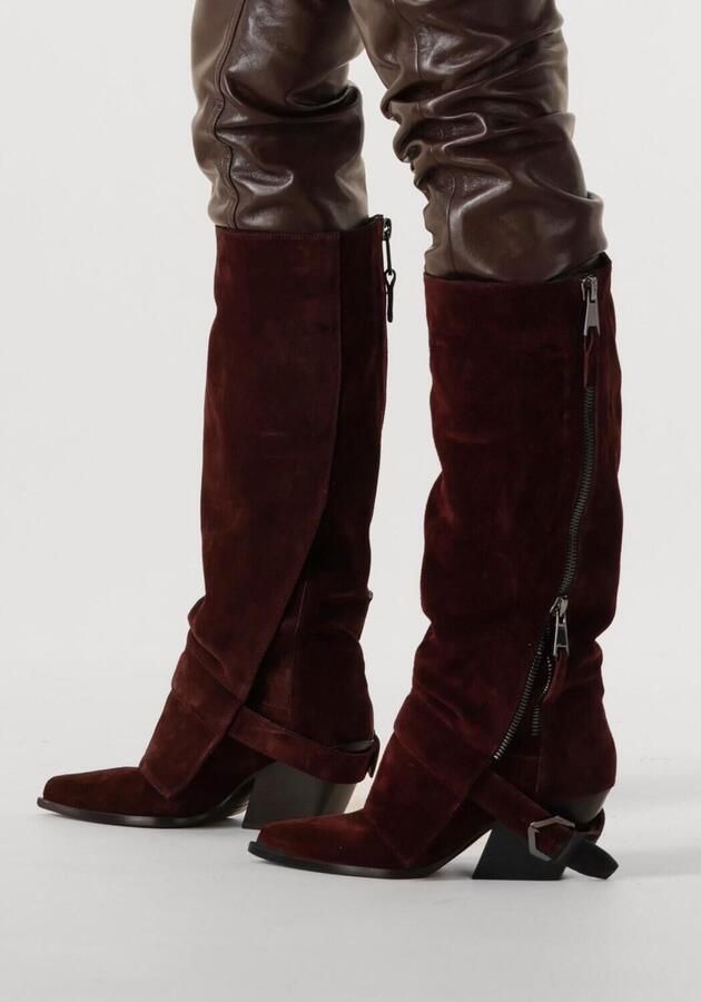 STRATEGIA Hoge Laarzen Dames E4493-b Maat: 37 Materiaal: Suède Kleur: Rood - Foto 3