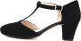 Stravers Grote Maten Schoenen Stravers Pumps Zwart Leer T-band. Damesschoenen grote maten - Thumbnail 1