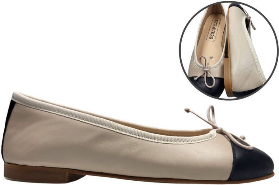 Stravers Grote Maten Schoenen Stravers Ballerina lak neusje Beige Dames Grote Maten Ballerina's