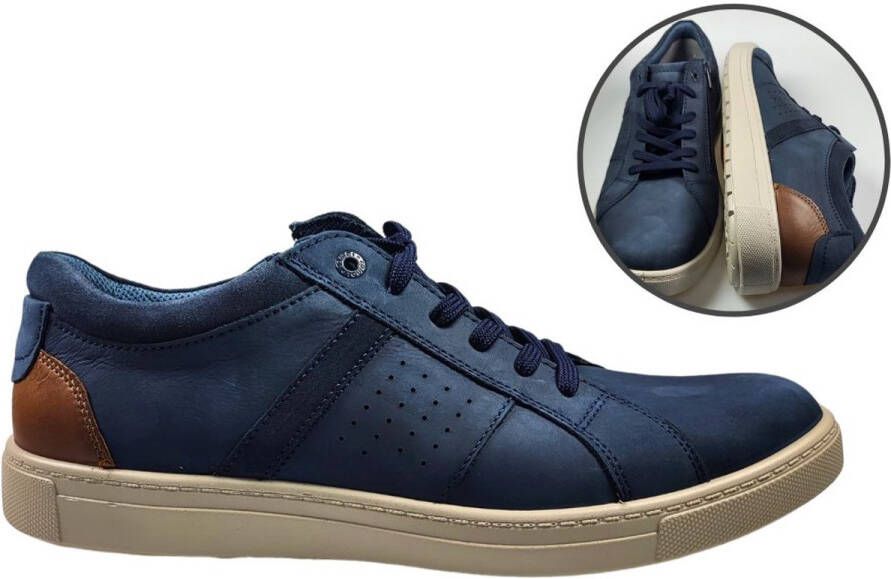 Stravers Grote Maten Schoenen Stravers Casual Sneakers met Rits Blauw Heren Grote Maten Sneakers