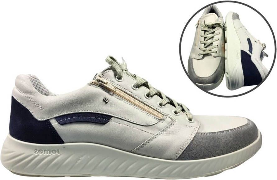 Stravers Grote Maten Schoenen Stravers Casual Sneakers met Rits Wit Heren Grote Maten Sneakers