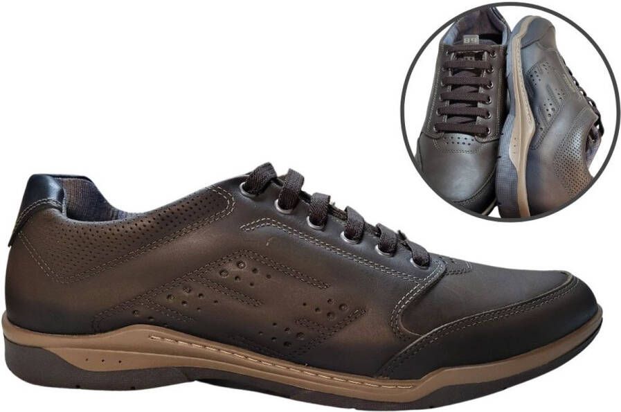 Stravers Grote Maten Schoenen Stravers Comfortabele Klassieke Sneakers Brons-Bruin Heren Grote Maten Sneakers
