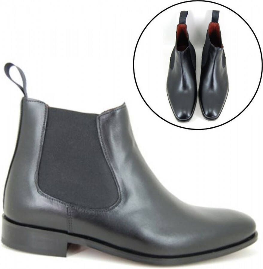 Stravers Grote Maten Schoenen Stravers Enkellaarsjes Heren Zwart Grote Maten Nette Chelsea Boots