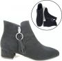 Stravers Grote Maten Schoenen Stravers Enkellaarsjes met Lage Hak Zwart Grote Maten Korte Laarsjes - Thumbnail 1