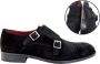 Stravers Grote Maten Schoenen Stravers Gespschoenen Zwart Suede Grote Maten Herenschoenen met Gesp - Thumbnail 1