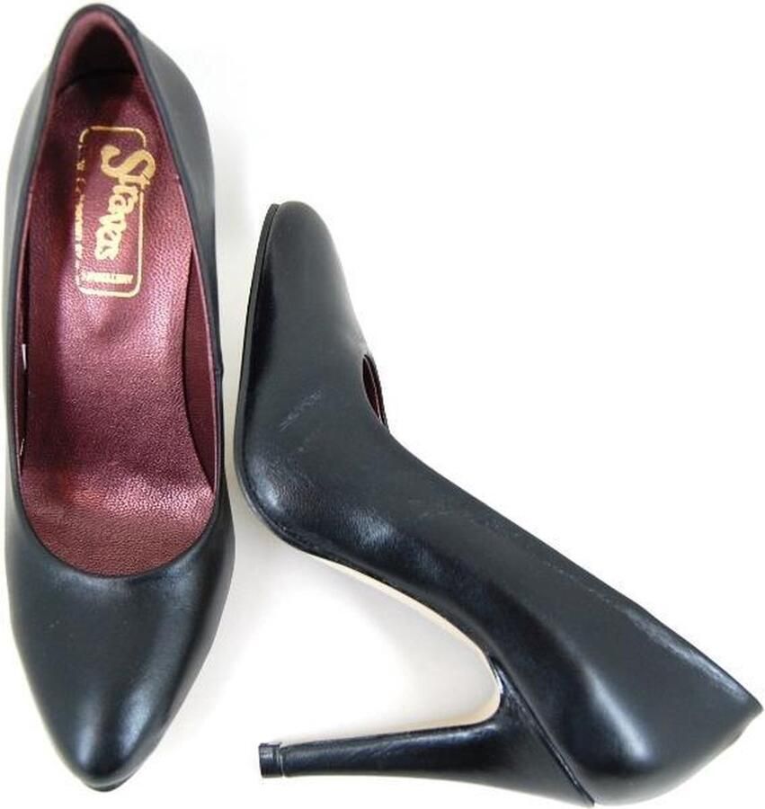 Stravers Grote Maten Schoenen Stravers Sexy Pumps met Hoge Hakken Zwart Leren Grote Maten Naaldhakken - Foto 4