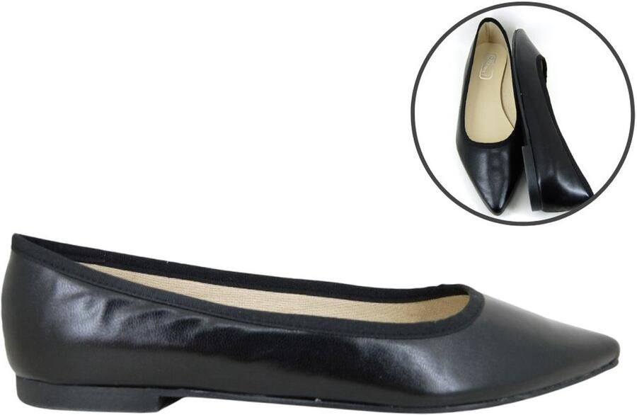 Stravers Grote Maten Schoenen Stravers Ballerina Spits Zwart Dames Grote Maten Ballerina's