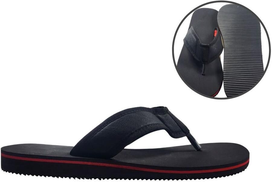 Stravers Grote Maten Schoenen Stravers Beach Slippers Heren Grote Maten Slippers Zwart