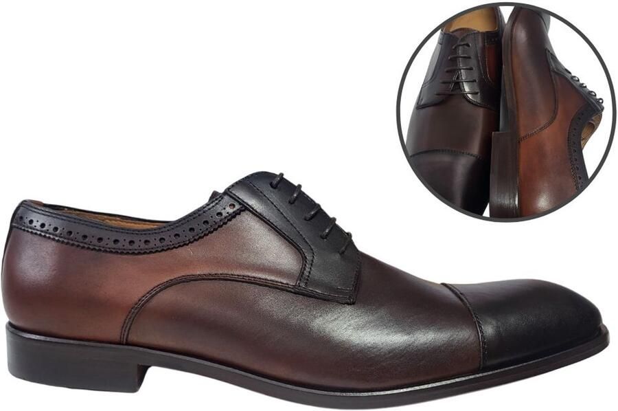 Stravers Grote Maten Schoenen Stravers-Nette Derby Herenschoenen Grote Maten Veterschoenen Bruin