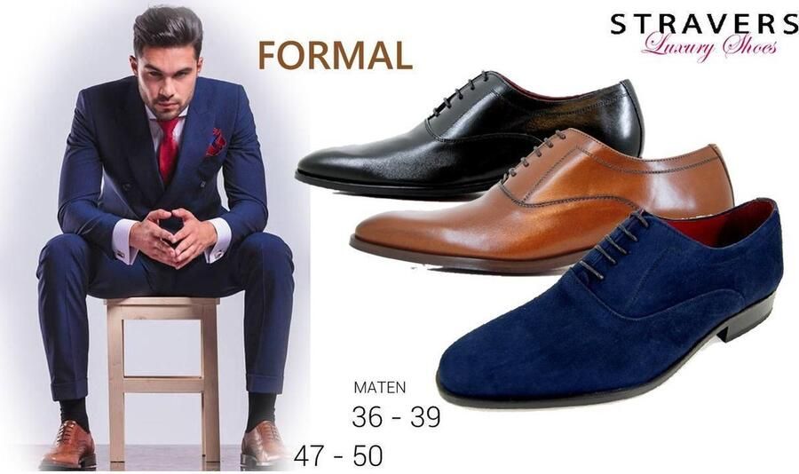 Stravers Grote Maten Schoenen Stravers Nette Herenschoenen Bruin Grote Maten Veterschoenen - Foto 6