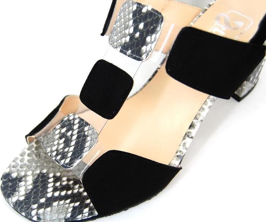 Stravers Grote Maten Schoenen Stravers Sandalen met Hak Zwart Python Grote Maten - Foto 4