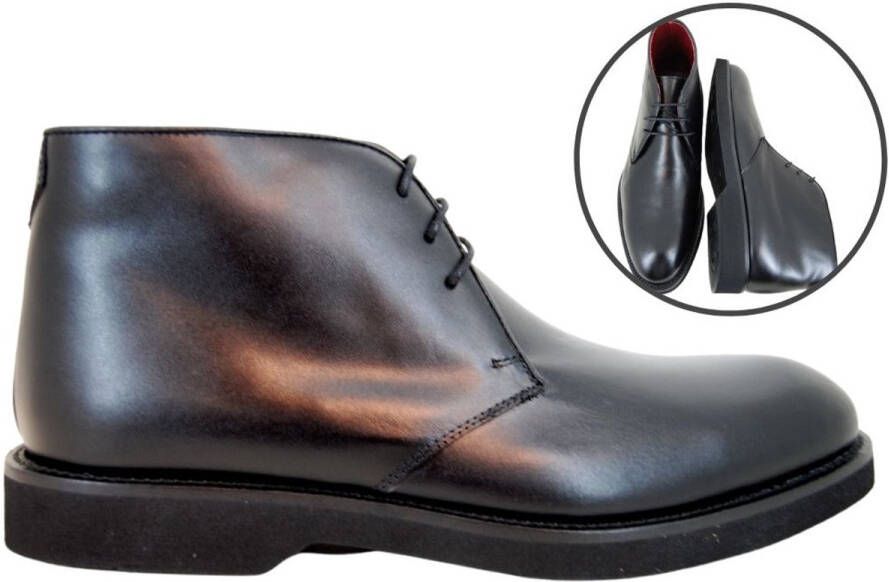 Stravers Grote Maten Schoenen Stravers Halfhoge Heren Desert Boots Zwart Grote Maten Stijlvolle Halfhoge Veterschoenen