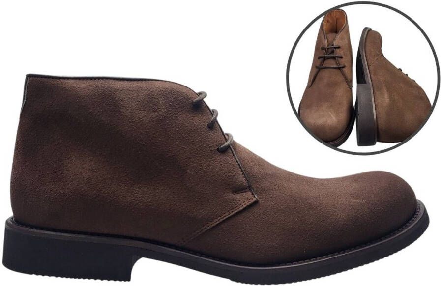 Stravers Grote Maten Schoenen Stravers Halfhoge Heren Suede Desert Boots Bruin Grote Maten Halfhoge Veterschoenen