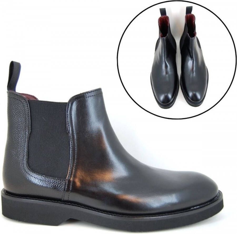 Stravers Grote Maten Schoenen Stravers Heren Laarsjes Zwart Grote Maten Chelsea Boots Rubberzool