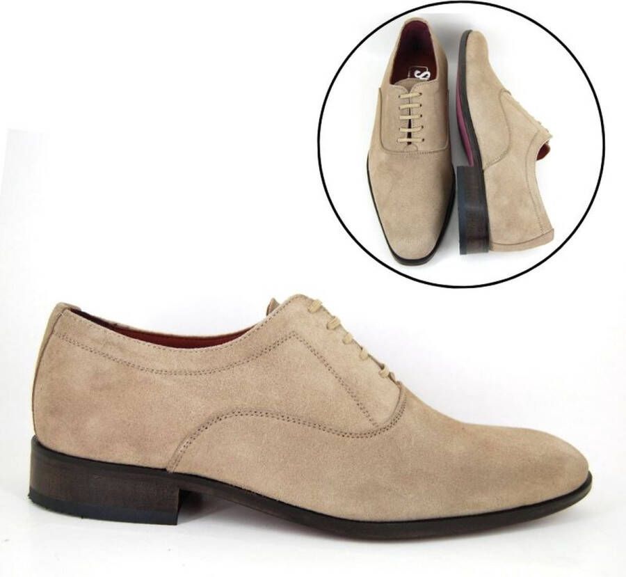 Stravers Grote Maten Schoenen Stravers Herenschoenen Beige Suede Grote Maten Zomerschoenen Heren Trouwschoenen - Foto 1