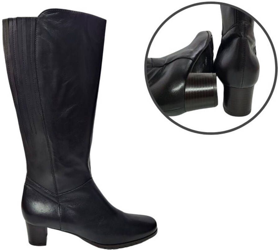 Stravers Grote Maten Schoenen Stravers Laarzen Bruin Lang Elastische Schacht Blok Hak. Grote Maten Laarzen
