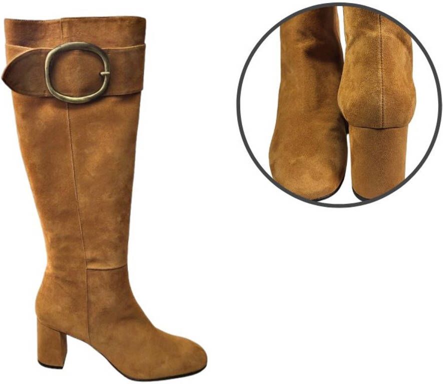 Stravers Grote Maten Schoenen Stravers Luxe Lange Suede Laarzen Cognac Hoge Hak. Grote Maten Laarzen