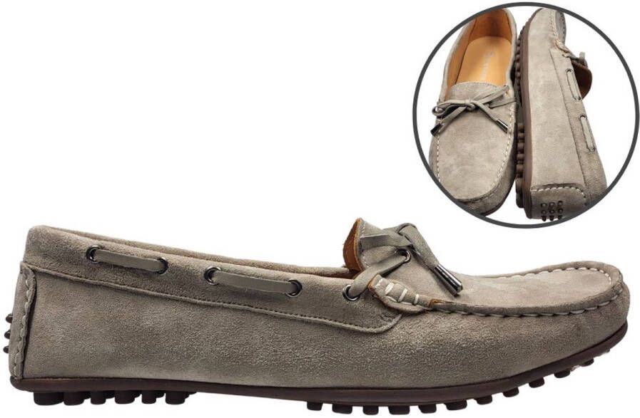 Stravers Grote Maten Schoenen Stravers Luxe Mocassins Dames Grote Maten Beige Suede Instappers