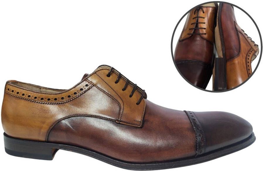 Stravers Grote Maten Schoenen Stravers-Nette Derby Herenschoenen Grote Maten Veterschoenen Bruin