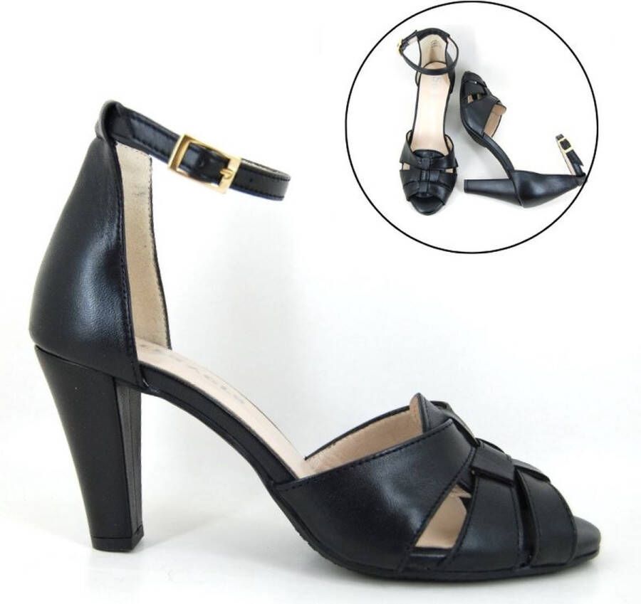 Stravers Grote Maten Schoenen Stravers Peeptoe Pumps met Bandje Grote Maten Sandalen met Hakken