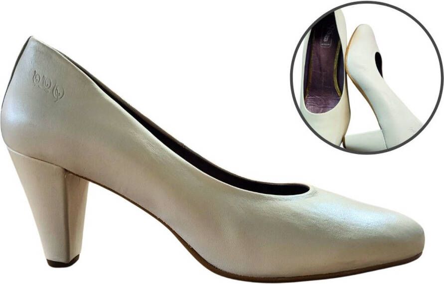 Stravers Grote Maten Schoenen Stravers Room Witte Pumps Elegante Hoge Blokhak Grote Maten Dames