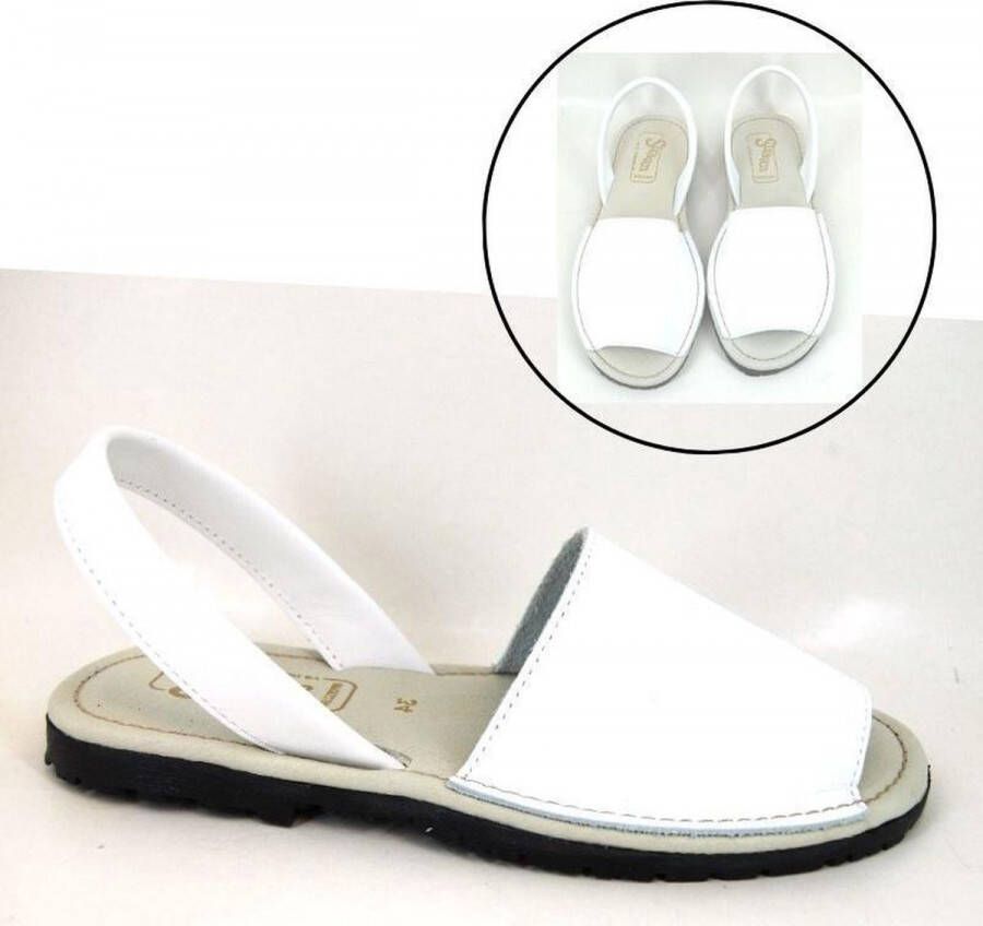 Stravers Grote Maten Schoenen Stravers Witte Leren Spaanse Sandalen Dames Grote Maten Menorquinas