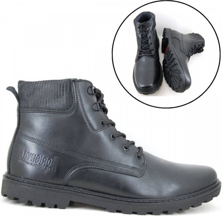 Stravers Zwarte Leren Heren Boots