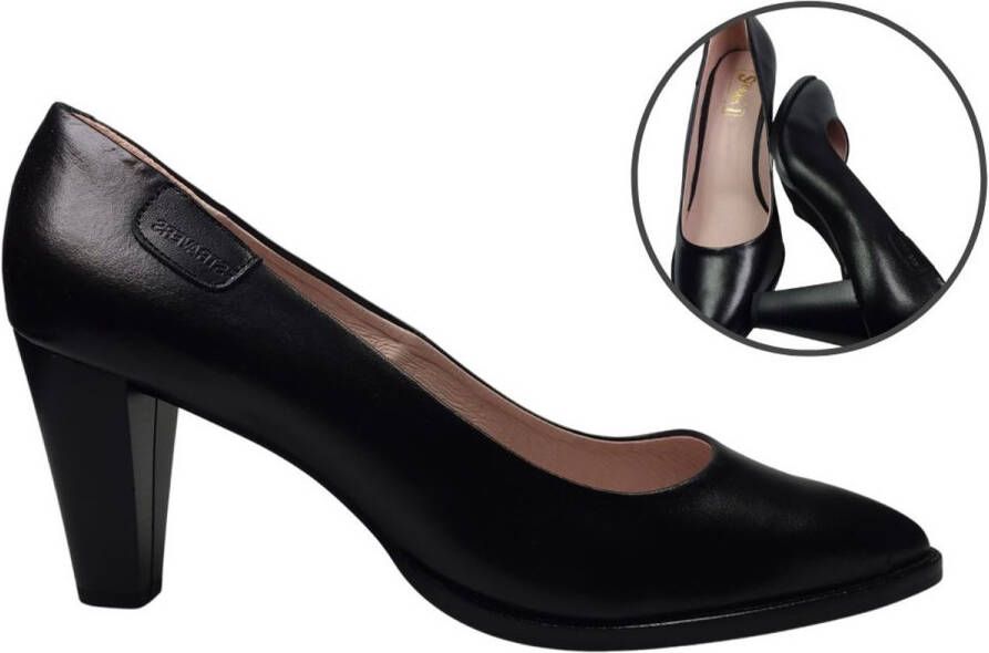 Stravers Grote Maten Schoenen Stravers Zwarte Pumps Elegante Hoge Blokhak Grote Maten Dames