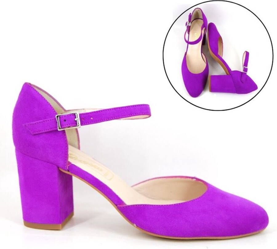Stravers Kleine Maten Schoenen 2609KK Stravers Neon Fuchsia Pumps
