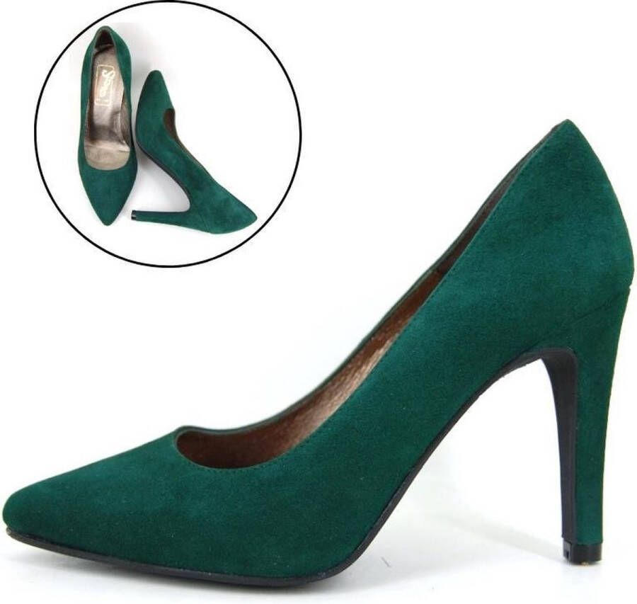 Stravers Kleine Maten Schoenen Stravers Luxe Pumps Groen Stijlvolle Hoge Hakken Kleine Maten