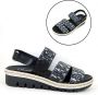 Stravers Kleine Maten Schoenen Stravers Comfortabele Raffia Look Sandalen Uitneembaar Voetbed Kleine Maten Zwarte Leren Sandalen - Thumbnail 1