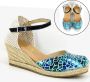 Stravers Kleine Maten Schoenen Stravers Espadrilles met Sleehak Blauw Kleine Maten Dames Sandalen - Thumbnail 1