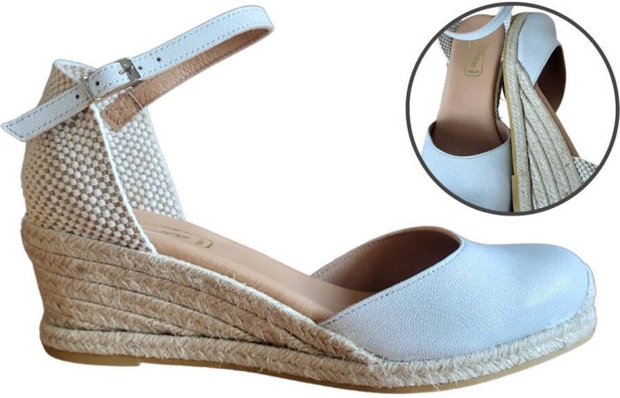 Stravers Kleine Maten Schoenen Stravers Espadrilles met Sleehakken Wit Kleine Maten Dames Sleehakken