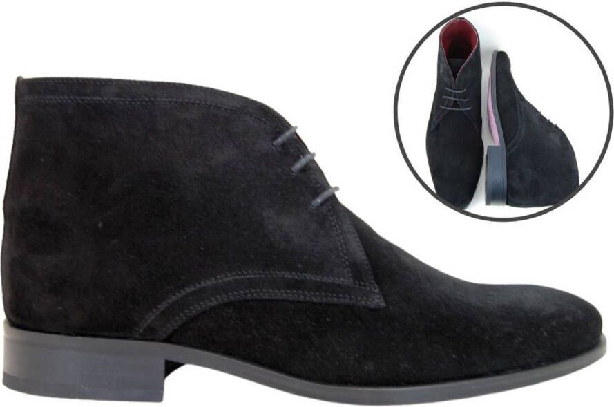 Stravers Kleine Maten Schoenen Stravers Halfhoge Herenschoenen Zwart Suede Kleine Maten Stijlvolle Halfhoge Veterschoenen