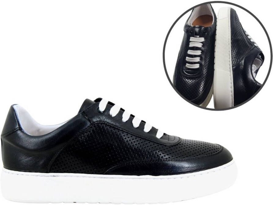 Stravers Kleine Maten Schoenen Stravers Herenschoenen Sneaker Leer Zwart Kleine Maten Heren