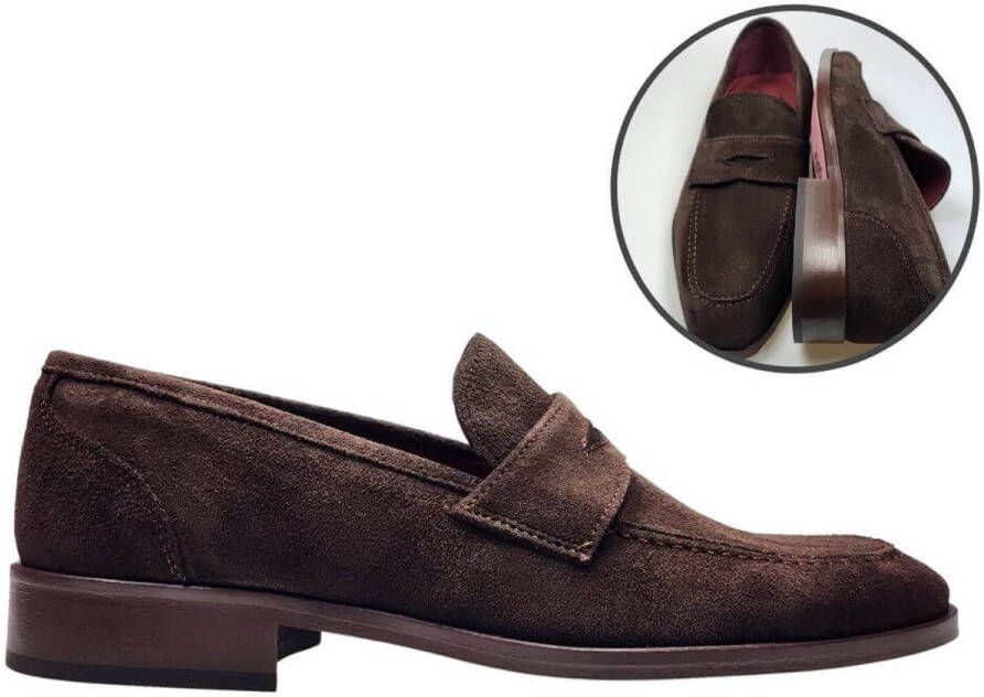 Stravers Kleine Maten Schoenen Stravers Herenschoenen Stijlvolle Instappers Suede Bruin Kleine Maten Instappers Heren