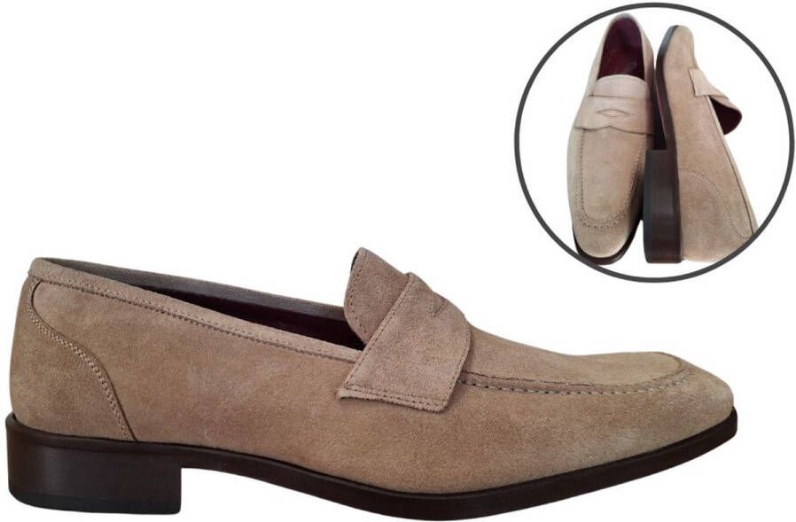 Stravers Kleine Maten Schoenen Stravers Herenschoenen Stijlvolle Instappers Suede Zandkleur Kleine Maten Instappers Heren