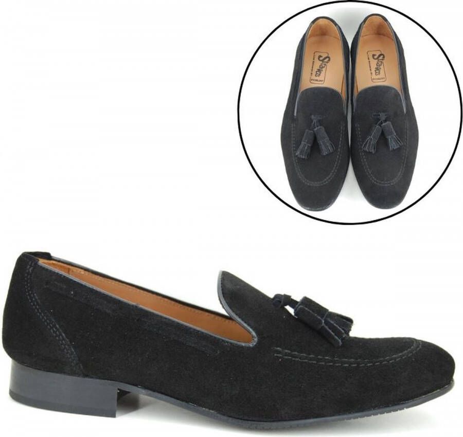 Stravers Kleine Maten Schoenen Stravers Instappers met Kwastjes Heren Kleine Maten Tassel Loafers Zwart