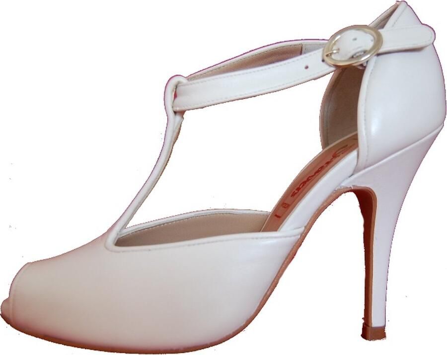 Stravers Kleine Maten Schoenen Stravers Peeptoes Pumps met Bandjes Wit Leer Kleine Maten Naaldhakken met Bandjes Trouwschoenen - Foto 5