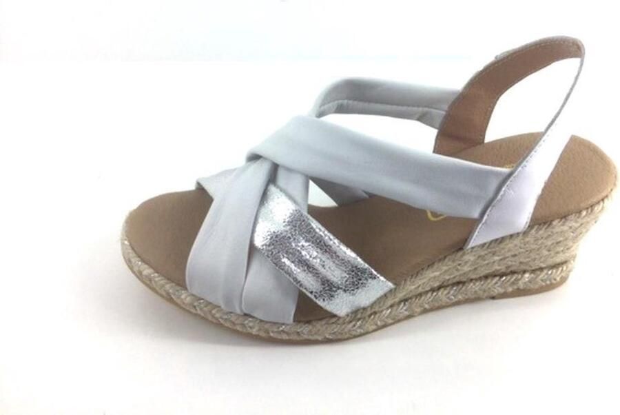 Stravers Kleine Maten Schoenen Stravers Espadrilles Sandalen Sleehak Wit Leer Kleine Maten Espadrilles - Foto 5