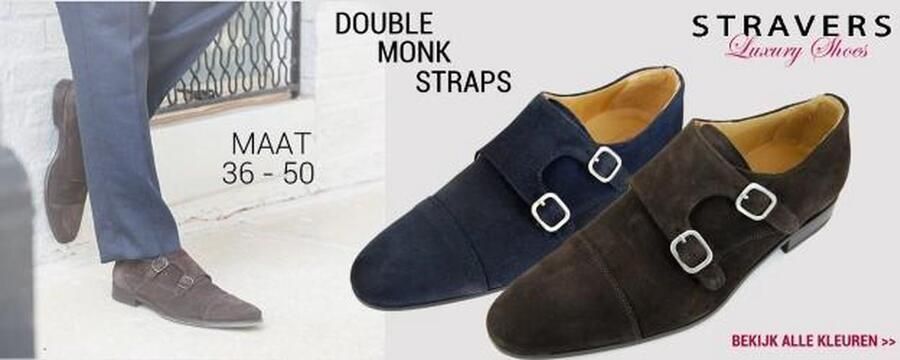 Stravers Kleine Maten Schoenen Stravers Herenschoenen met Gesp zwart Monk Straps Kleine Maten - Foto 7