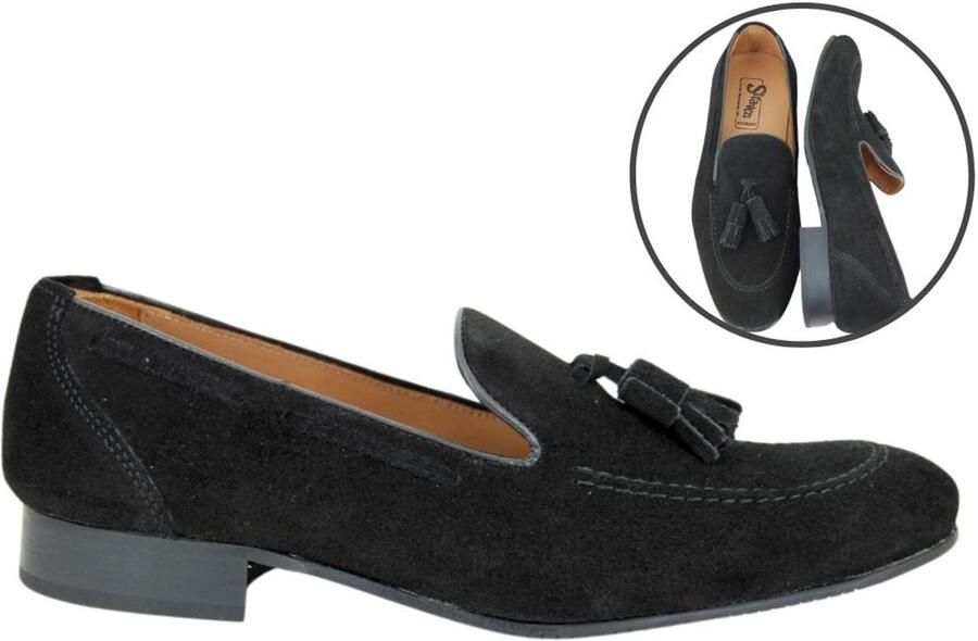 Stravers Kleine Maten Schoenen Stravers Instappers met Kwastjes Heren Kleine Maten Tassel Loafers Zwart