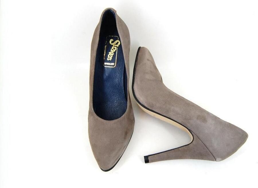 Stravers Kleine Maten Schoenen Stravers Naaldhakken Chic Taupe Suede. Pumps Hoge Hakken Kleine Maten - Foto 5