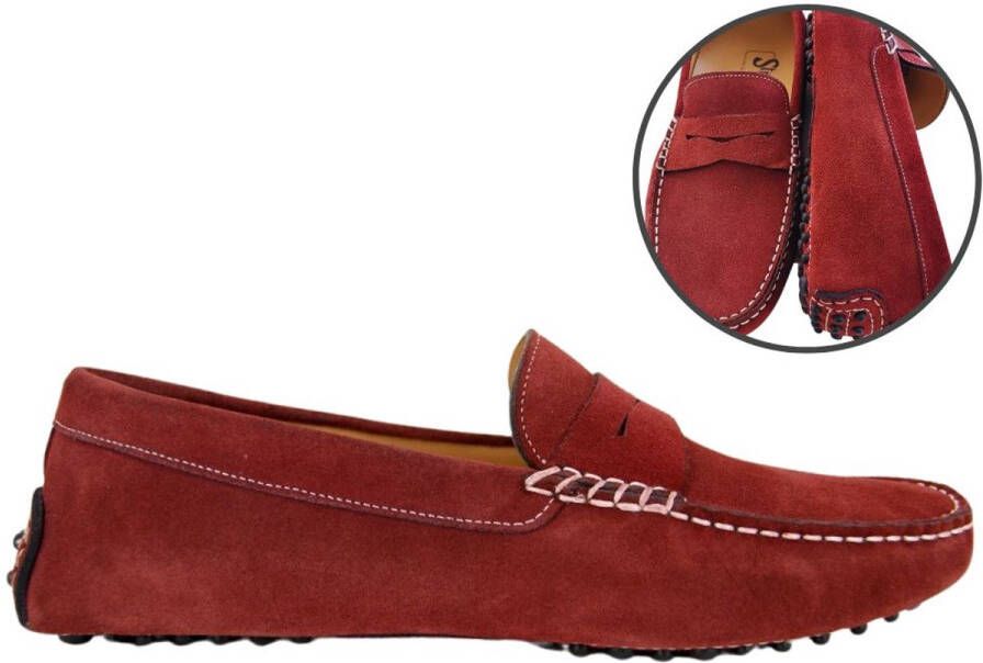 Stravers Kleine Maten Schoenen Stravers Mocassins Heren Rood. Comfortabele Instappers Kleine Maten