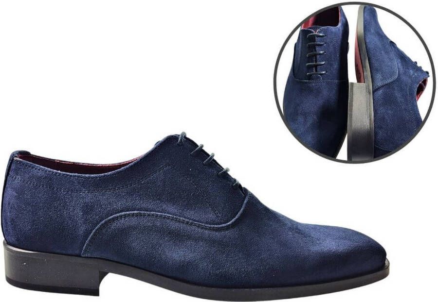 Stravers Kleine Maten Schoenen Stravers Nette Herenschoenen Suéde Blauw Kleine Maten Zakelijke Schoenen voor Heren