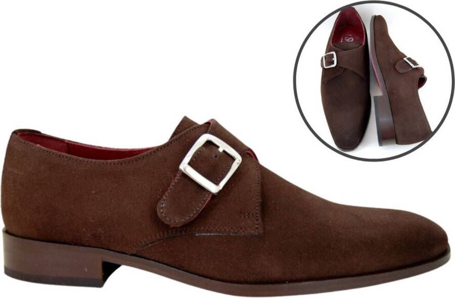 Stravers Kleine Maten Schoenen Stravers Nette Suéde Herenschoenen met Gesp Kleine Maten Donker Bruine Gespschoenen Heren