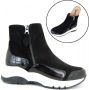 Stravers Kleine Maten Schoenen Stravers Sneaker Boots Kleine Dames Maten Sneakers Laarsjes met Rits Zwart - Thumbnail 1